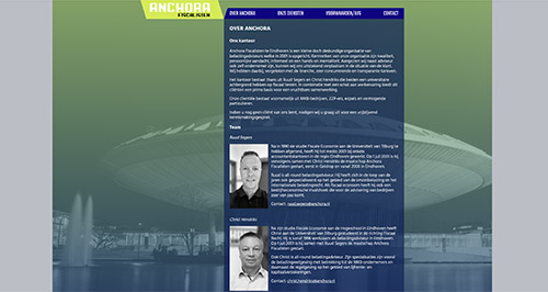 Screenshot of the Anchora website.